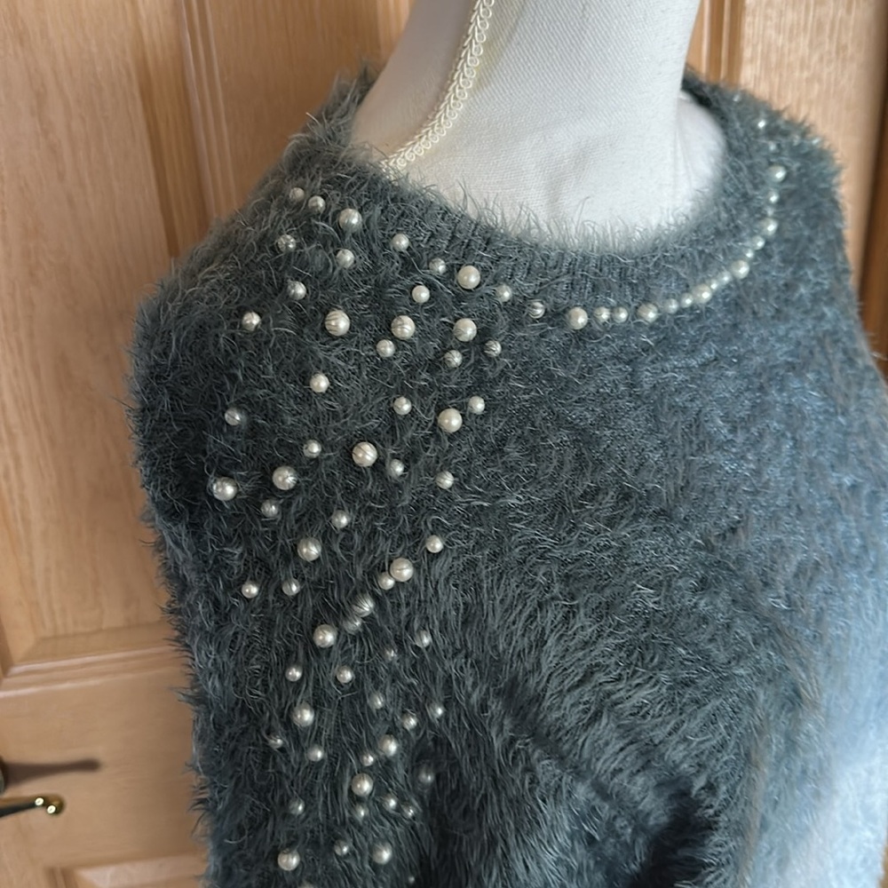 VENUS Cozy Pearl Trim Ombre Sweater Top XL - Picture 5 of 12